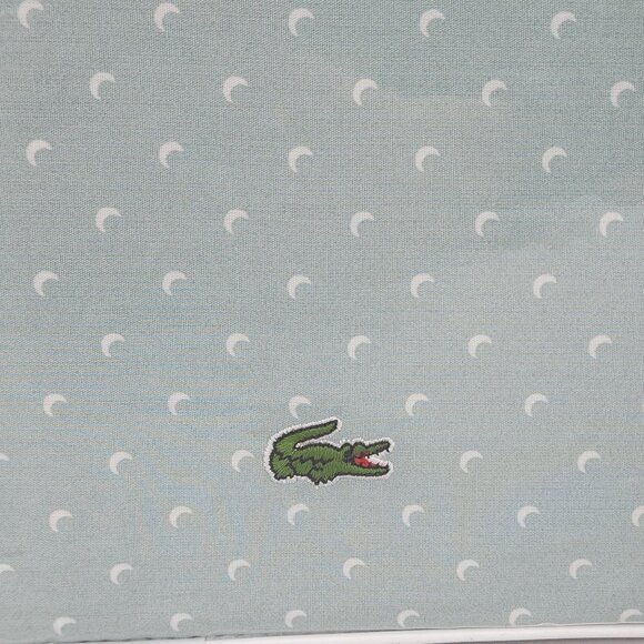 Lacoste King Cotton Percale Sheet Set Moon Print Aqua Green Light Weight - Picture 7 of 11